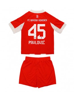 Bayern Munich Aleksandar Pavlovic #45 Replika Hemmakläder Barn 2025-26 Kortärmad (+ byxor)